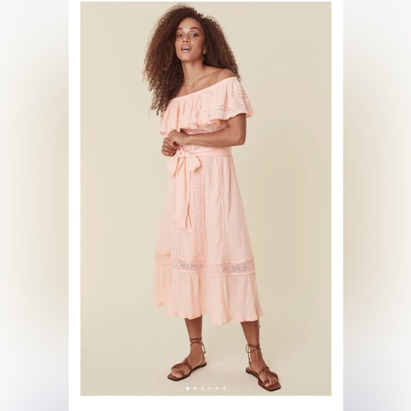 Free People X SPELL Cassie Lace gown in Petal Size XL - Picture 14 of 15